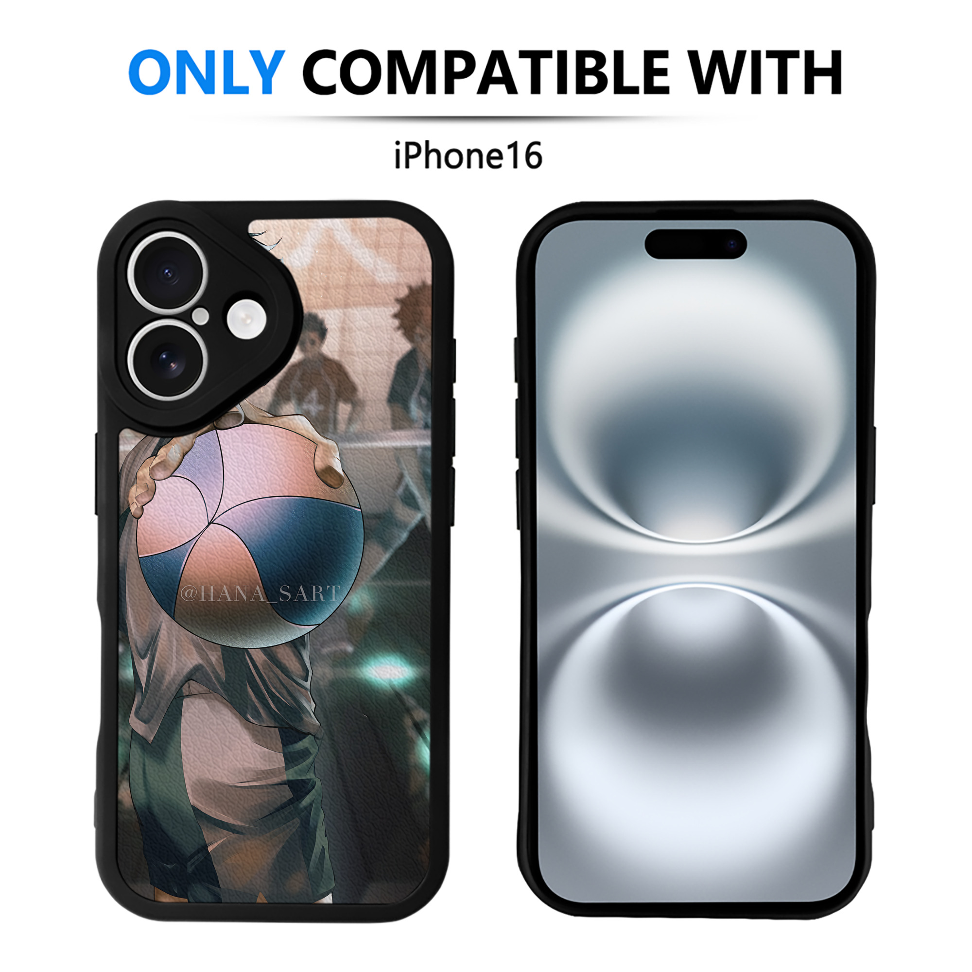 （画像用） ハイキュー!! Haikyu!! 【iPhone 16シリーズ対応】シリコンスマホケース（レザー調） 材質：シリコン